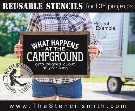 8851 What happens at the campground stencil - The Stencilsmith