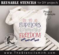 8853 Flip Flops Fireworks Stencil - The Stencilsmith