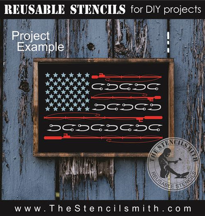 8855 - fishing flag stencil - The Stencilsmith