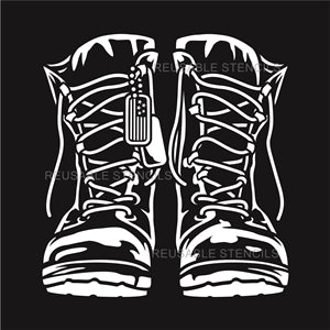 8863 Military Boots Stencil