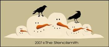 2857 - Snowmen in a Row - The Stencilsmith