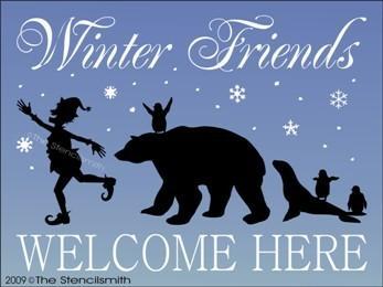 987 - Winter Friends Welcome Here - The Stencilsmith