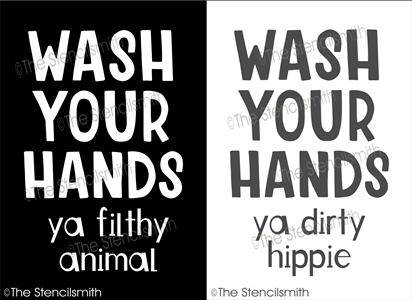 6734 - Wash Your Hands animal/hippie - The Stencilsmith