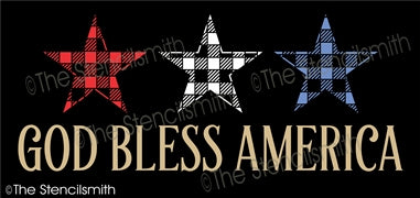 6782 - God Bless America (plaid stars) - The Stencilsmith