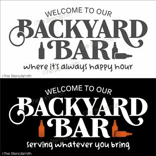 6878 - welcome to our Backyard Bar - The Stencilsmith