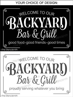 6886 - welcome to our Backyard Bar & Grill - The Stencilsmith