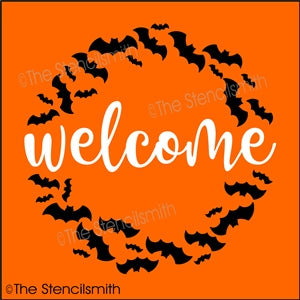6946 - welcome (bat wreath) - The Stencilsmith